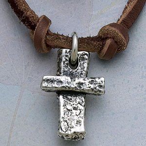 💜 James Avery I Minus Cross Leather Necklace w/ Box 🎄